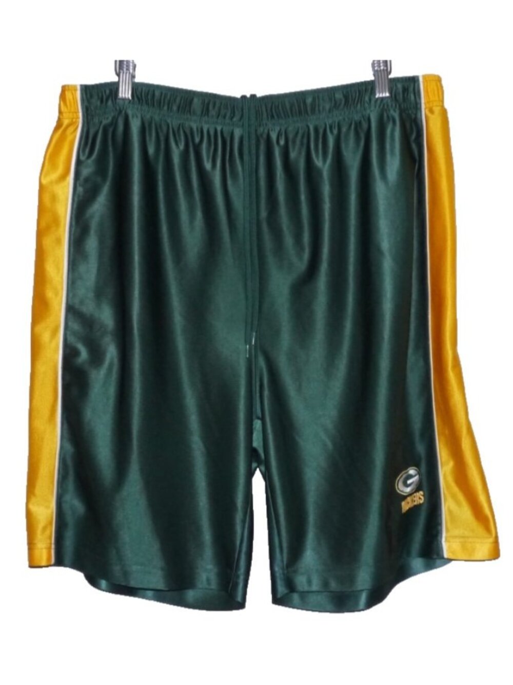 NFL Team Apparel Green Bay Packers polyester gym shorts elastic waist Men's XL